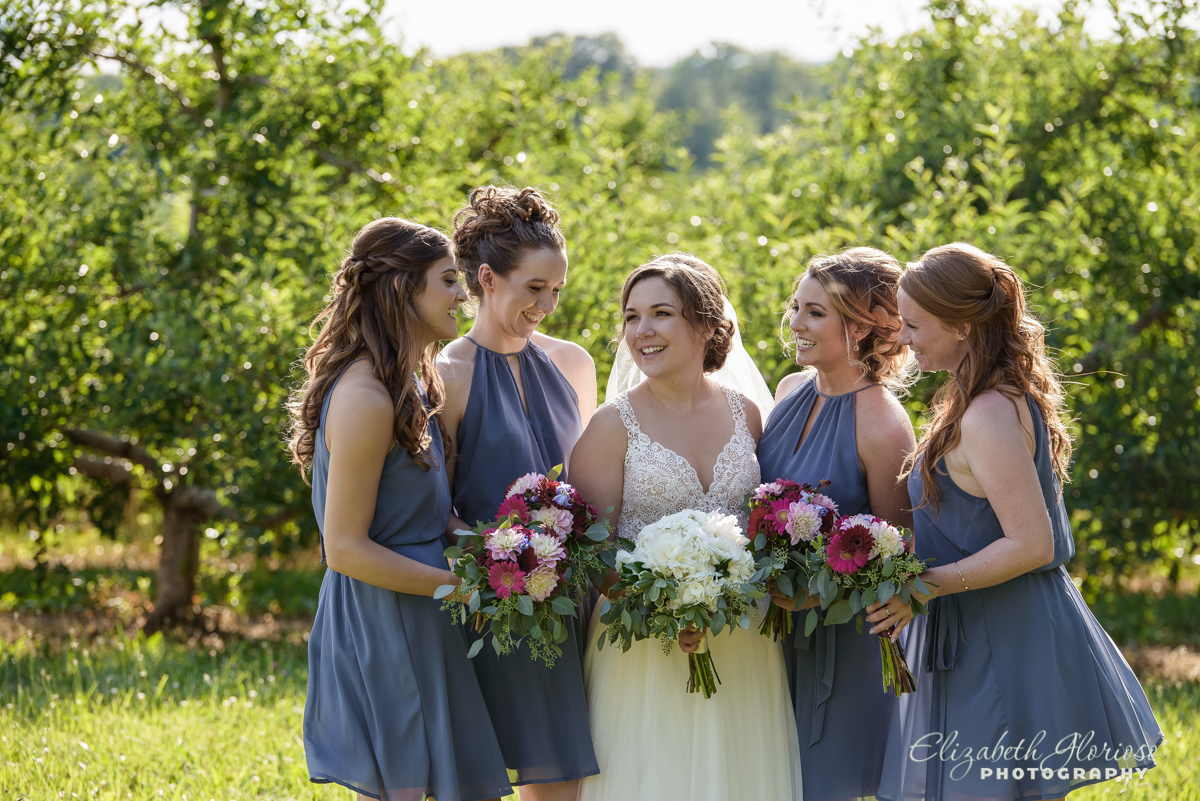 Bride and Bridesmaids Mapleside Farm Brunswick Ohio